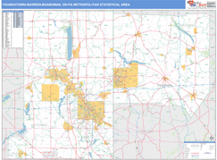 Youngstown-Warren-Boardman Metro Area Digital Map Basic Style